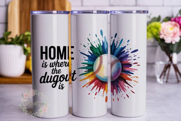Baseball Watercolor Splash: Graphics & Tumbler Wraps