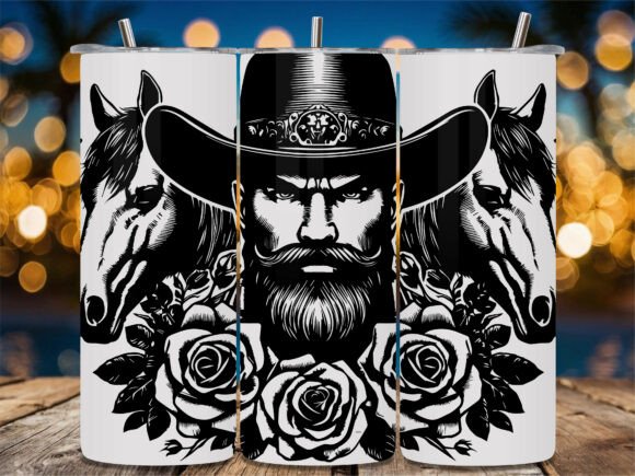 Bearded Cowboy Rose Horse: Graphics & Crafts for Makers