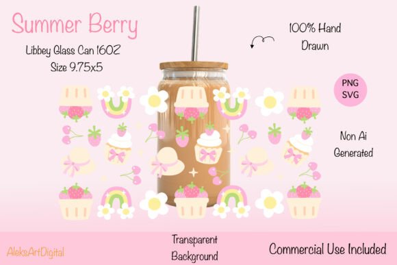 Berry Harvest Glass Can Wrap