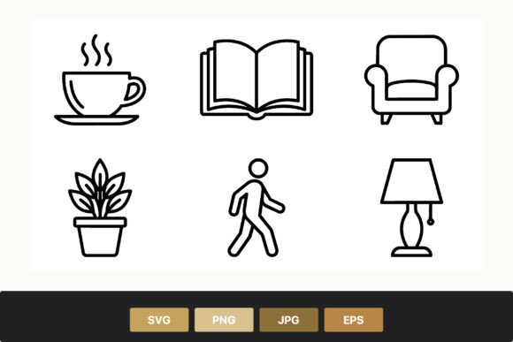 Black Line Art Coffee Book Armchair Graphics and Illustrations Review