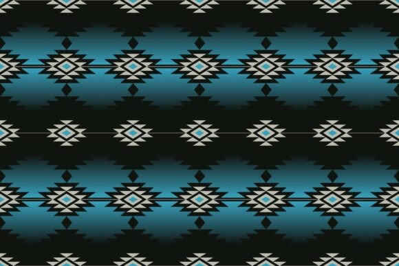 Blue Western Aztec Seamless Pattern for Graphics & Patterns