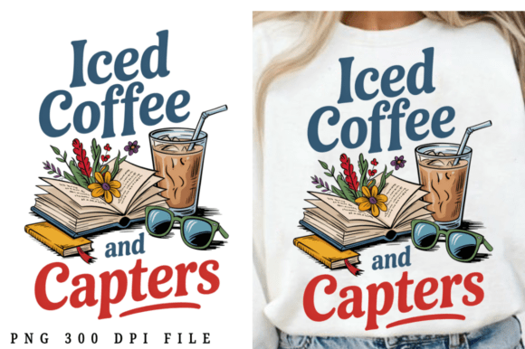 Book Lover Iced Coffee and Capters Subli Graphics