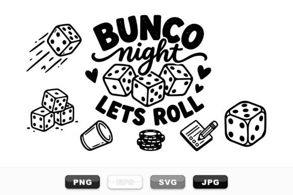 Bunco Night Dice Clipart Set for Graphics and Crafts