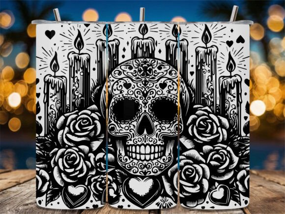 Candle Rose Sugar Skull
