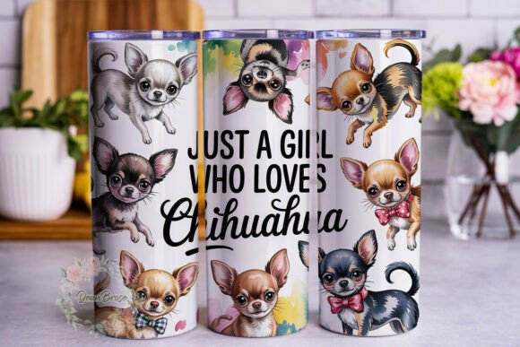 Chihuahua Puppies Watercolor 20oz Wrap Graphics