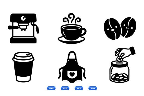 Coffee Shop Icon Clipart Set: Graphics and Crafts in Action