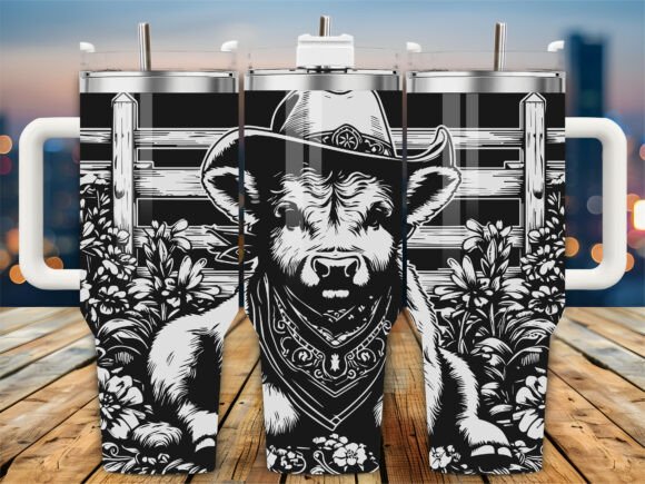 Cowboy Cow Bandana: Graphics for Crafts