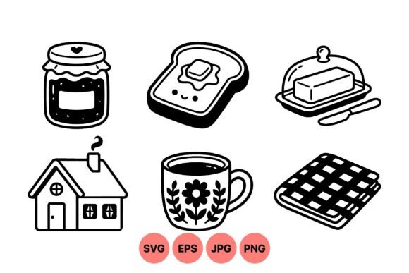 Cozy Kitchen Breakfast Clipart: Graphics for a Warm Niche
