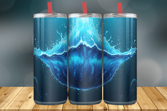 Deep Blue Ocean Wave Abstract Water Text Graphics for Editorial Use
