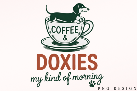 Funny Dachshund Coffee PNG Sublimation D