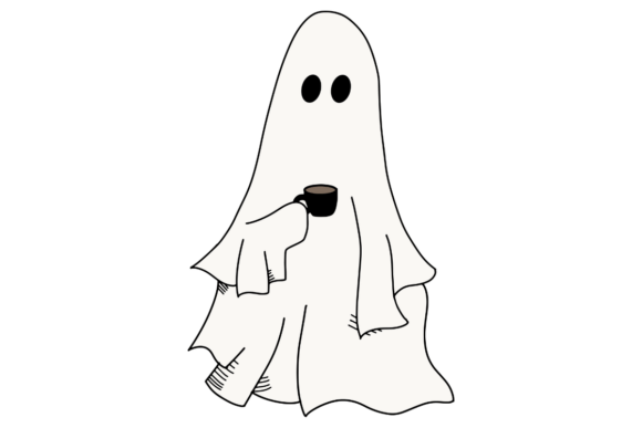 Ghost with Tea Cup: Graphics for Crafts