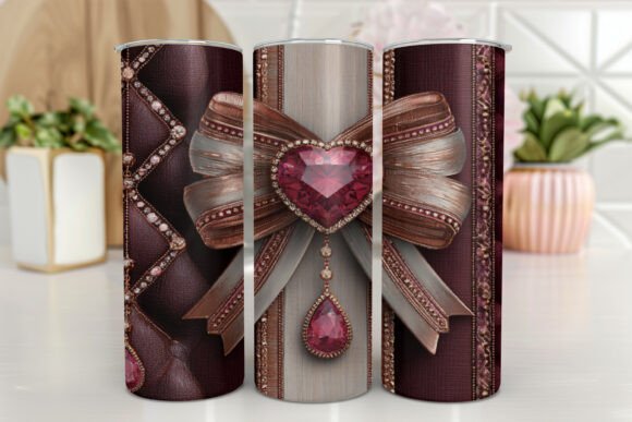 Gold Glitter Coquette Bow Diamond Graphics and Tumbler Wraps