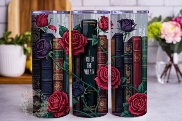 Gothic Book Rose 20oz Tumbler Wrap