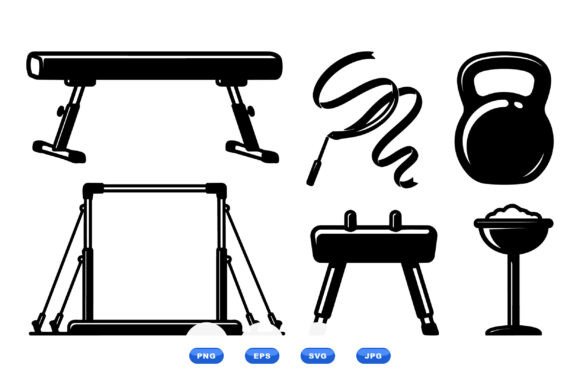Gymnastics Apparatus Clipart Set for Crafts and Graphics