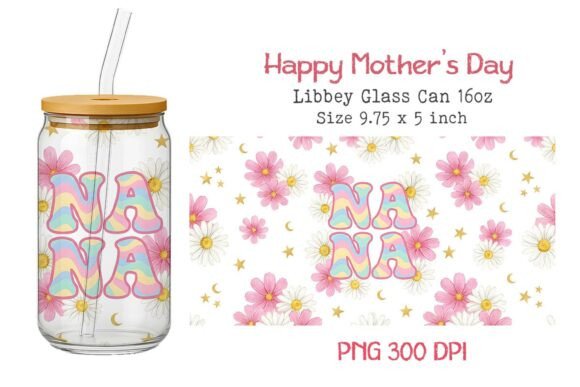 Happy Mother's Day Glass Wrap Graphics for Crafts