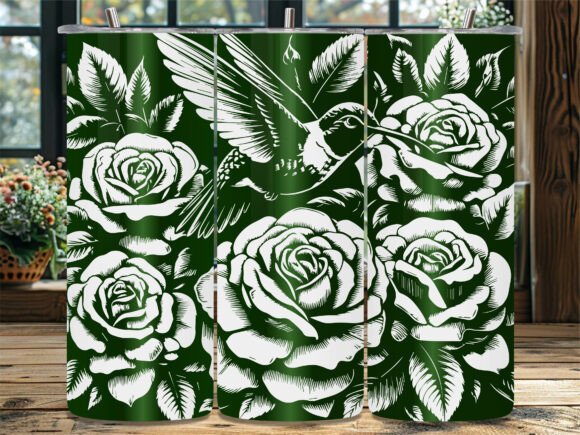 Hummingbird Rose Garden Graphics for Crafts