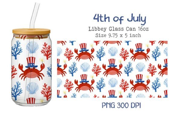 July 4th Crabs 16oz Glass Can Wrap: Designer Review