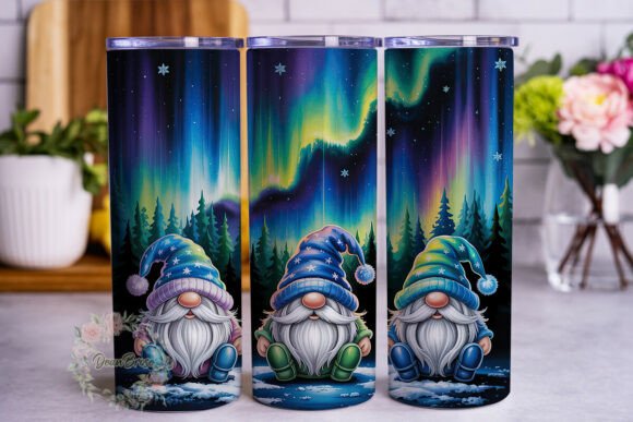 Magical Gnome Aurora 20oz Tumbler Wrap Graphics