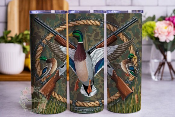 Mallard Duck Hunt 20oz Tumbler Wrap Graphics