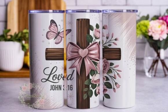Pink Glitter Cross Loved 20oz Wrap: Graphics & Tumbler Wraps Reviewed