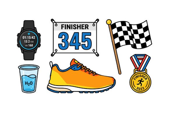 Race Day Running Clipart Set: Graphics & Illustrations Review