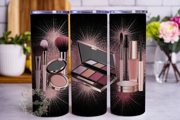 Rose Gold Makeup 20oz Tumbler Wrap Graphics