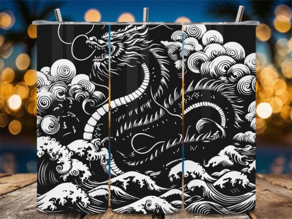 Sea Dragon Great Wave Art: Graphics for Crafts & Branding