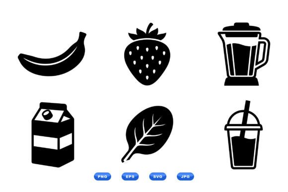 Smoothie Fruit Icon Set: Graphics & Illustrations