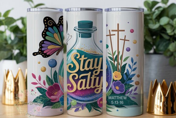 Stay Salty Butterfly Cross: Graphics for Tumbler Wraps