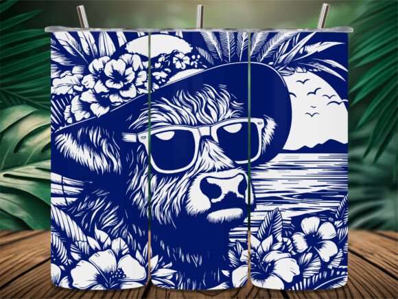 Summer Cow Sunglasses Tumbler Graphics & Crafts