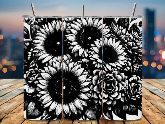 Sunflower Bloom Silhouette Graphics for Crafts