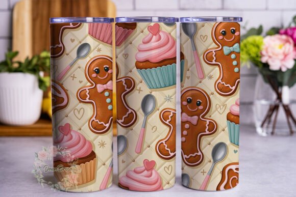 Sweet Bakery Gingerbread Cupcake Tumbler Graphics
