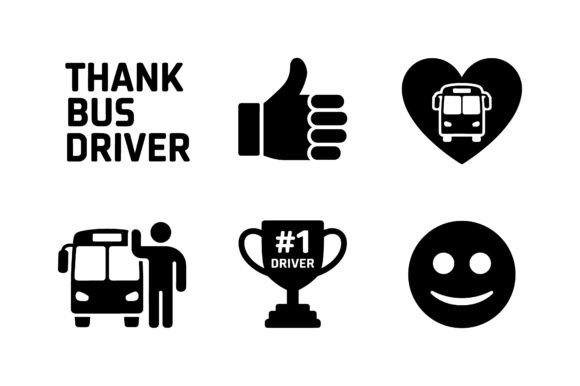 Thank You Bus Driver Vector Silhouette Graphics