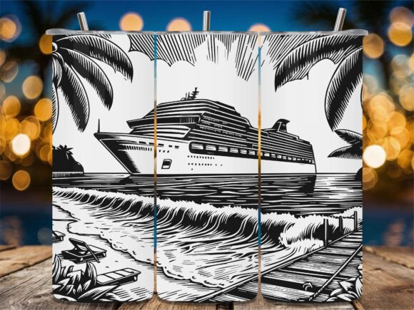 Tropical Cruise Ship Beach for Crafts & Graphics