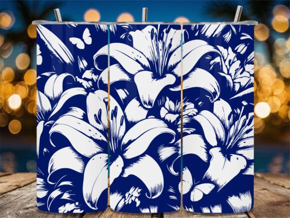 Tropical Lily Butterfly Graphics for Crafts