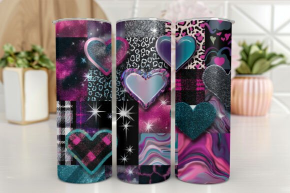 Valentines Heart Leopard Print 20 Oz Graphics and Tumbler Wraps
