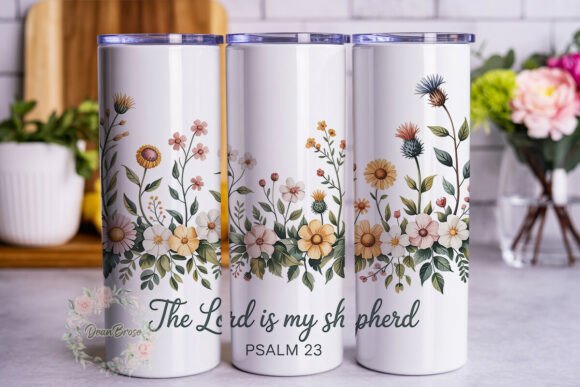Watercolor Scripture Floral 20oz Tumbler Graphics