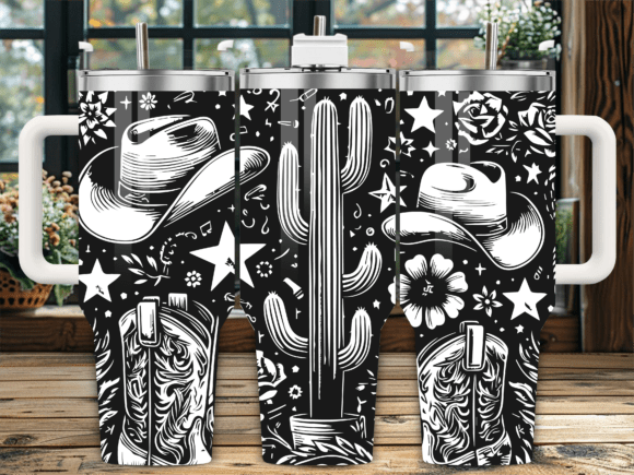 Western Cowboy Boot Hat Graphics for Crafts & Cricut