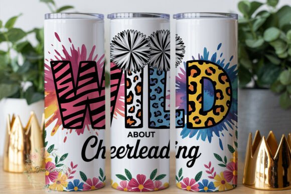 WILD Cheerleading Print 20oz Wrap: Tumbler Wraps & Graphics